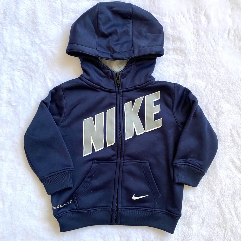 Nike dark blue zip up hoodie